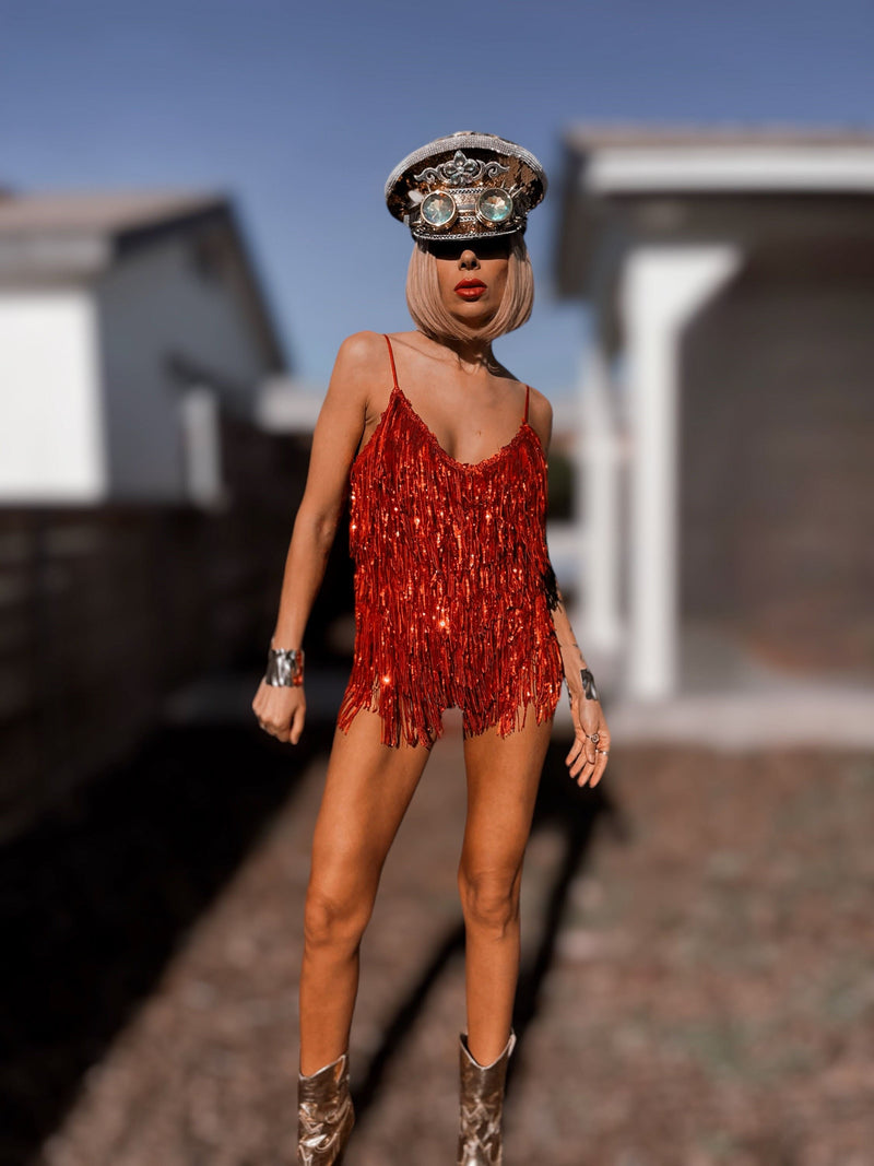 Red Cowgirl Fringe Bodysuit Festival Outfit Space Cowboy Cheeky Sequin Gypsy Tale Red Cowgirl Fringe Bodysuit Festival Outfit Space Cowboy Cheeky Sequin Gypsy Tale