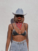 Diamond Festival Bralette Rhinestone Bikini Top, Cowgirl Outfit Country Festival Costume, Festival Rave Top, Bachelorette Party Outfit