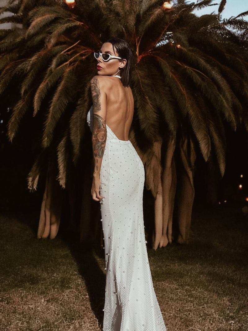 Boho Bridal Pearl Fringe Beach Wedding Gown Bachelorette Party Dress Western Bride Gypsy Bohemian Festival Outfit Boho Bridal Pearl Fringe Beach Wedding Gown Bachelorette Party Dress Western Bride Gypsy Bohemian Festival Outfit