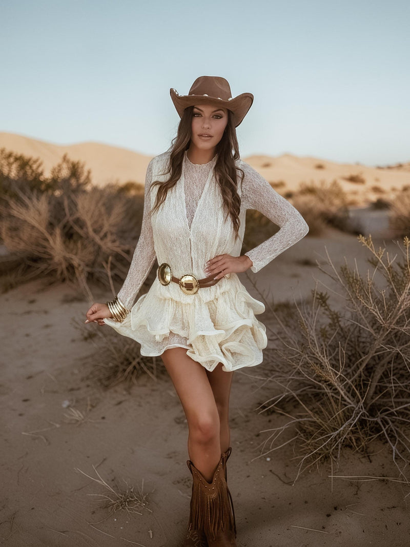 Boho Knit Bridal Dress, Festival Mini Dress, Lace Romantic Boho Dress, – Gypsy Tale