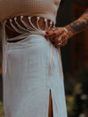 High Slit Linen Blend Bali Tulum Maxi Skirt