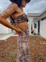 Goddess Bohemian Paisley Velvet Maxi Skirt Set