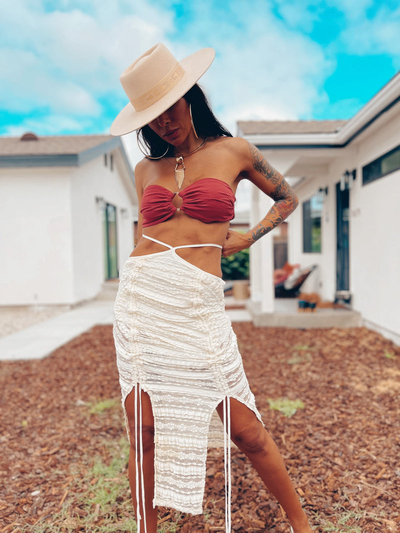 Strapless cotton top on sale