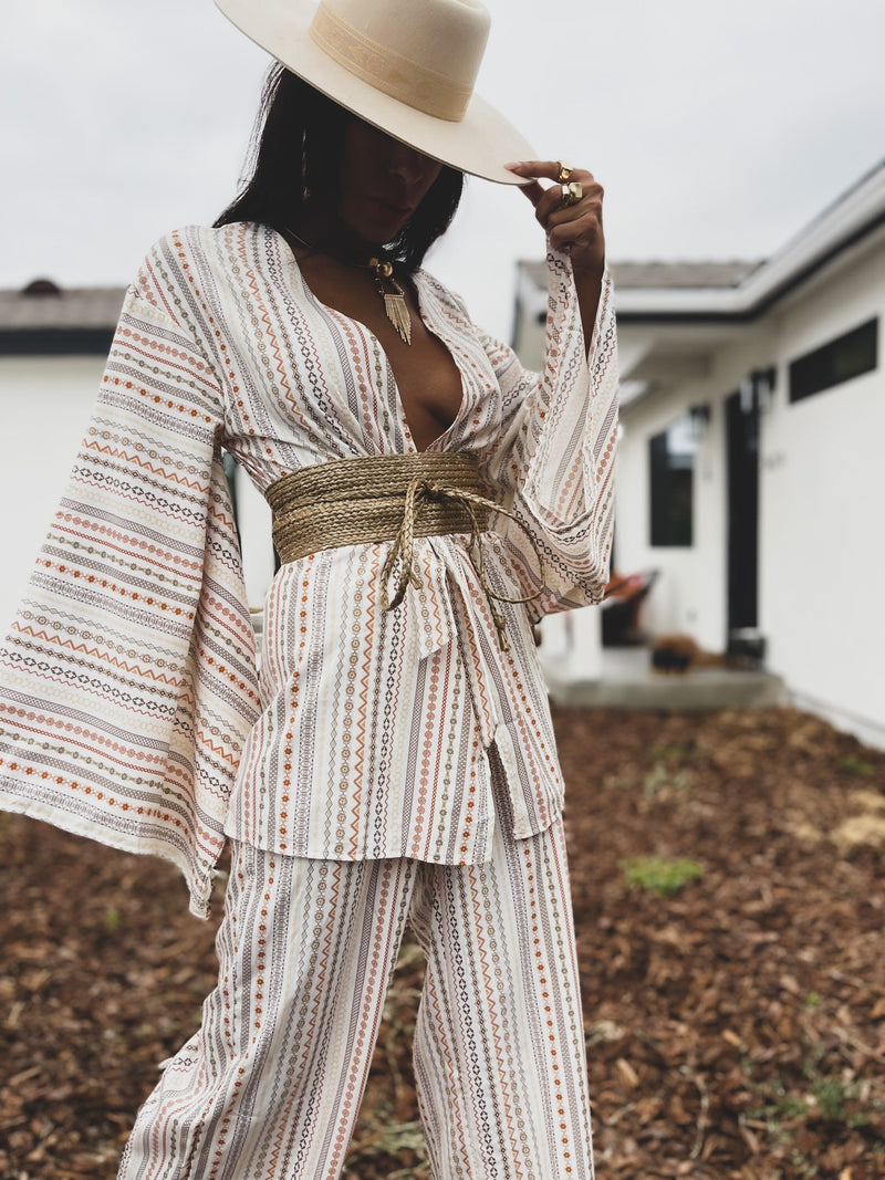 Bohemian Bali Style Ethnic Kimono Set