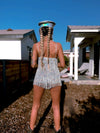 Festival Sequin Fringe Silver Rainbow Bodysuit Romper