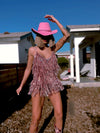 Pink Sequin Fringe Bodysuit Romper