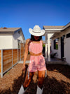 Western Pink Denim Cowgirl Star Set