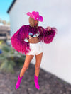 Pink Fringe Festival Jacket, Tinsel Festival Jacket, Cowgirl Outfit, Disco Pink Jacket, Fringe Country Top, Taylor Inspired Western Jacket