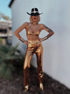Western Gold Sequin Cowgirl Costume, Festival Sequin Pants Set, Bachelorette SpaceCowboy Outfit, Country Girl Outfit, Golden Festival Outfit