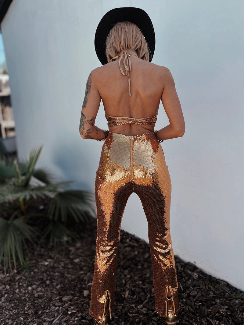 Western Gold Sequin Cowgirl Costume, Festival Sequin Pants Set, Bachel Gypsy Tale Western Gold Sequin Cowgirl Costume, Festival Sequin Pants Set, Bachel Gypsy Tale