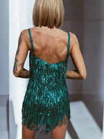 Teal Green Era Inspired Dress Rainbow Sequin Fringe Stage Dress Space Cowboy Cowgirl Outfit Bachelorette Party Festival Concert Dress
