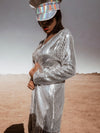 Silver Western Fringe Sequin Star Kimono Rave Festival Kimono Country Western Desert  Gypsy