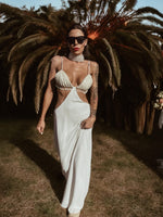 Boho Beach Fringe Wedding Gown Bachelorette Party Dress Honeymoon Dress Tulum Vacation Dress Western Gypsy Bohemian Festival Goddess Dress