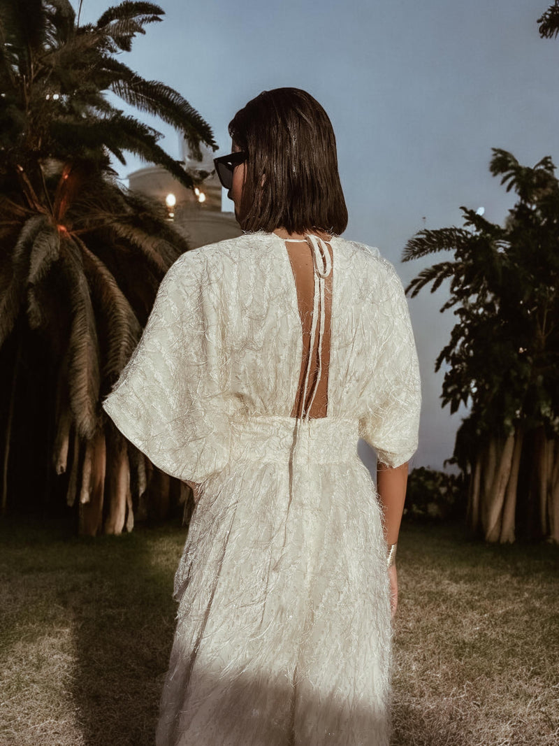 Boho Bridal Kimono Sleeve  Fringe Jumpsuit Bachelorette Party Outfit Wedding Reception Dress Festival Romper Bohemian Kimono Tulum Bali