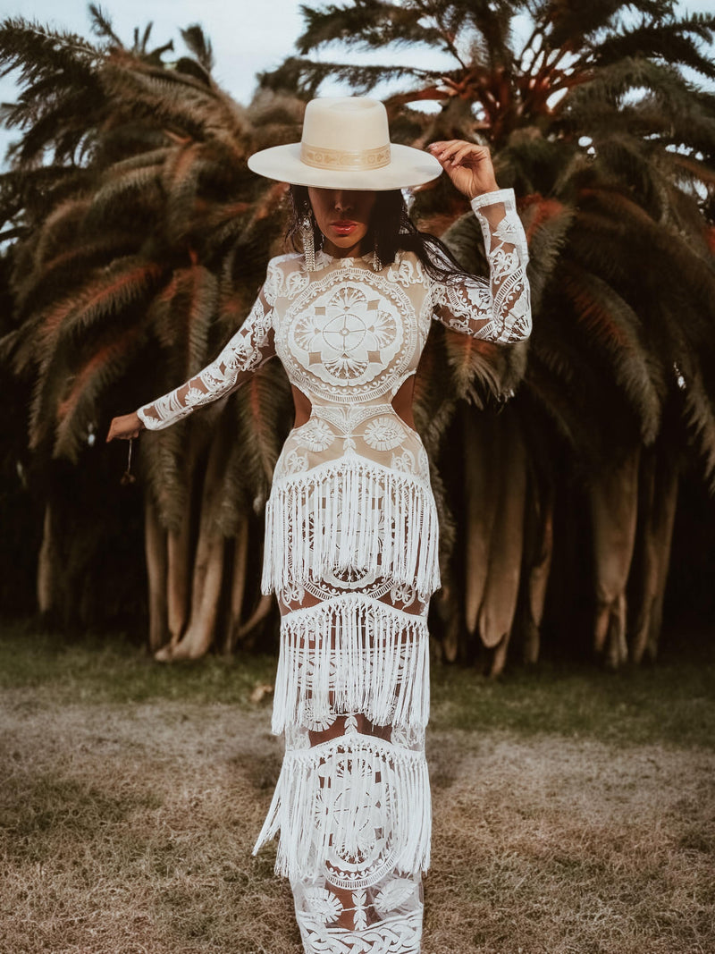 Boho Bridal Fringe Wedding Gown Bachelorette Party Dress Western Bride Gypsy Tale Boho Bridal Fringe Wedding Gown Bachelorette Party Dress Western Bride Gypsy Tale