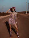 Western Cowgirl Sequin Fringe Skirt Set Space Cowboy Outfit Bachelorette Party Outfit Festival Outfit Halloween Disco Costume