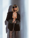Rhinestone Oversize Blazer, Shiny Diamond Jacket, Crystal Boyfriend Blazer, Reception Cocktail Prom Jacket, Wedding Bachelorette Party Top
