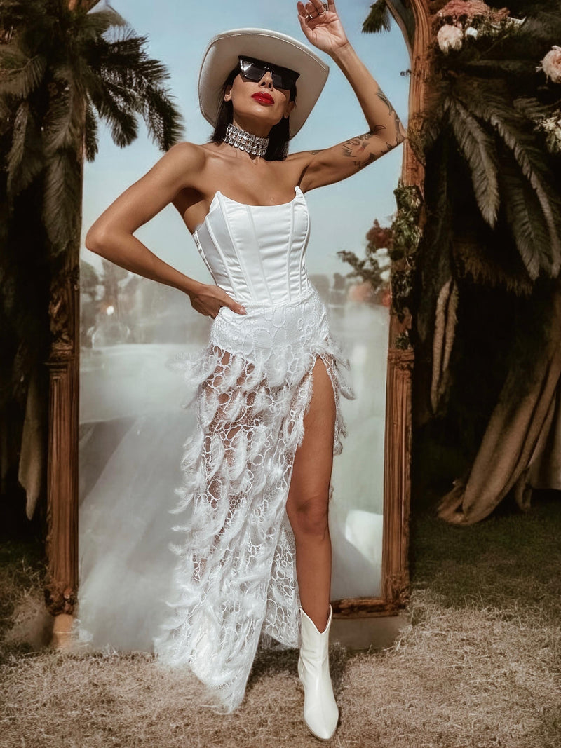 feather bachelorette dress White Sequin Mini Dress - Feather Dress - Bachelorette Dress