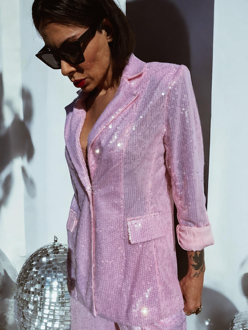 Pink Sequin Diamond Disco Jacket, Babydoll Sequin Blazer, Disco Queen Gypsy Tale Pink Sequin Diamond Disco Jacket, Babydoll Sequin Blazer, Disco Queen Gypsy Tale