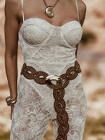 Boho Studded Faux Leather Belt, Bohemian Gold Belt, Western Cowgirl Waist Belt, Country Girl Studded Festival Belt
