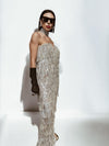Silver Sequin Fringe Disco Dress, Studio 54 Outfit, Bachelorette Party Dress, Western Cowgirl Festival Dress, Silver Diamond Dress