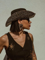 Leopard Rhinestone Diamond Cowboy Hat, Western Glam Cowboy Hat, Diamond Embellished Festival Hat,Shiny Cowgirl Hat, Diamond Bachelorette Hat