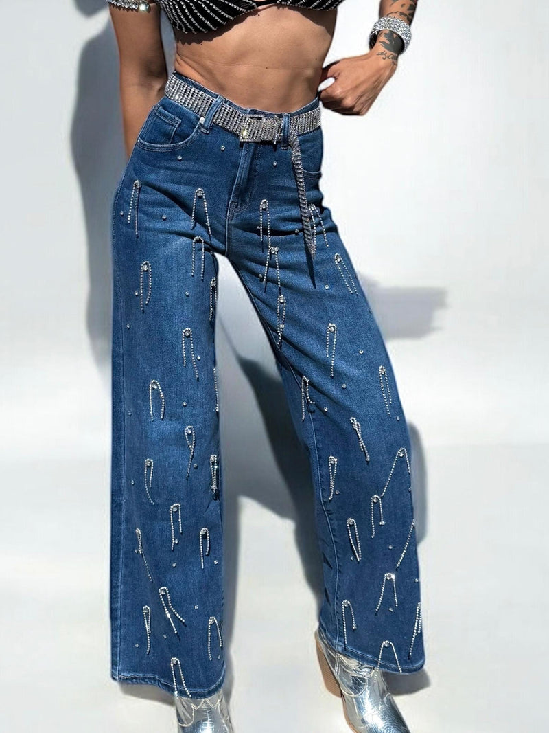 Diamond Fringe Western Flare Jeans, Festival Cowgirl Fringe Denim Pants, Cowboy Flare Fringe Jeans, Disco Rave Fringe Pants