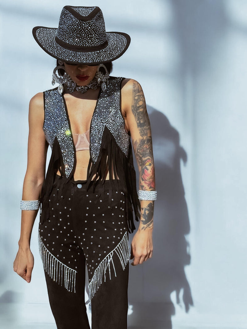 Rhinestone Diamond Cowboy Hat, Western Glam Cowboy Hat, Diamond Embellished Festival Hat, Bling Shiny Cowgirl Hat, Diamond Bachelorette Hat