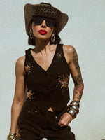 Leopard Rhinestone Diamond Cowboy Hat, Western Glam Cowboy Hat, Diamond Embellished Festival Hat,Shiny Cowgirl Hat, Diamond Bachelorette Hat