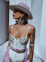 Pink Rhinestone Diamond Cowboy Hat, Western Glam Cowboy Hat, Pearl Embellished Festival Hat, Bling Shiny Cowgirl Hat, Pink Bachelorette Hat