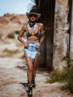 Diamond Rhinestone Western Fringe Denim Skirt, Western Glam Cowgirl Skirt, Tassel Denim Mini Skirt, Bachelorette Party Outfit Skirt