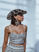 Rhinestone Cow Diamond Cowboy Hat, Western Glam Cowboy Hat, Diamond Embellished Festival Hat,Shiny Cowgirl Hat, Diamond Bachelorette Hat