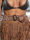 Rhinestone Fringe Western Festival Skorts, Fringe Cowgirl Skorts, Cowboy Tassel Skorts, Western Cowboy Costume Skorts, Western Glam Skort