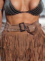 Rhinestone Fringe Western Festival Skorts, Fringe Cowgirl Skorts, Cowboy Tassel Skorts, Western Cowboy Costume Skorts, Western Glam Skort