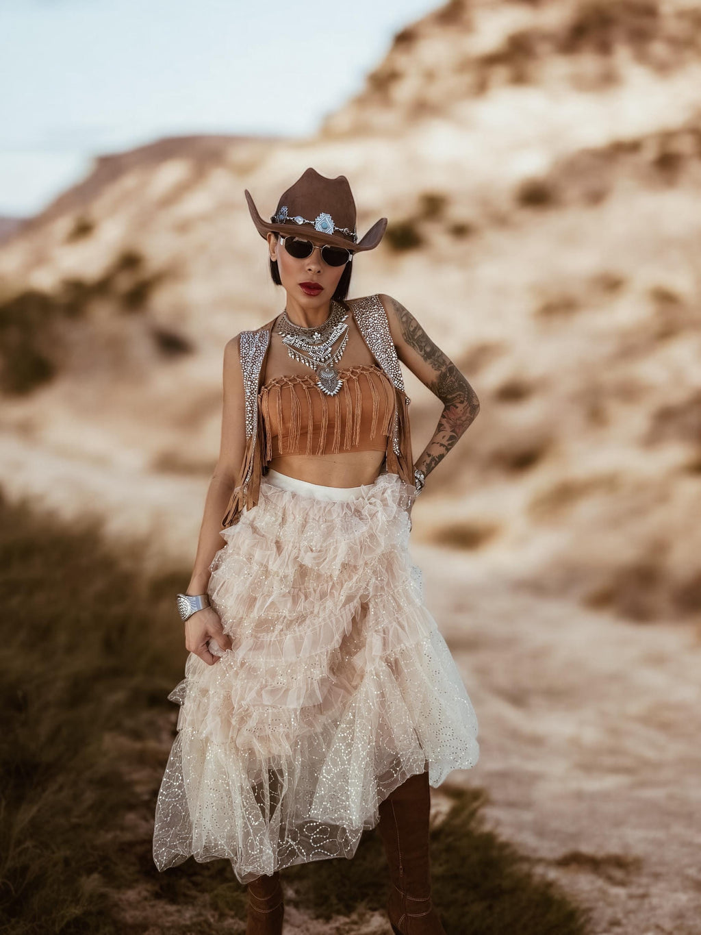 Gold Sequin Tulle Tutu Skirt, Western Festival Tutu Skirt, Cowgirl Outfit Skirt, Gold Ballerina Tutu, Dancing Costume Hippie Gypsy Skirt