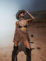 Rhinestone Fringe Western Festival Skorts, Fringe Cowgirl Skorts, Cowboy Tassel Skorts, Western Cowboy Costume Skorts, Western Glam Skort