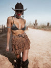 Rhinestone Fringe Western Festival Skorts, Fringe Cowgirl Skorts, Cowboy Tassel Skorts, Western Cowboy Costume Skorts, Western Glam Skort