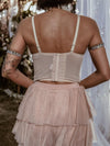 Nude Pearl Embellished Western Bustier Top, Concert Cowgirl Outfit Top, Diamond Corset, Bachelorette Party Outfit, Space Cowboy Costume Top