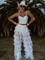 White Diamond Western Corset, White Cowgirl Bustier Top, Diamond Bachelorette Party Outfit, Space Cowboy Costume, White Bridal Top