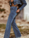 Western Glam Denim Rhinestone Cowgirl Pants and Jacket Set, Diamond Top and Pants Set, Bachelorette Outfit, Bling Cowboy Outfit