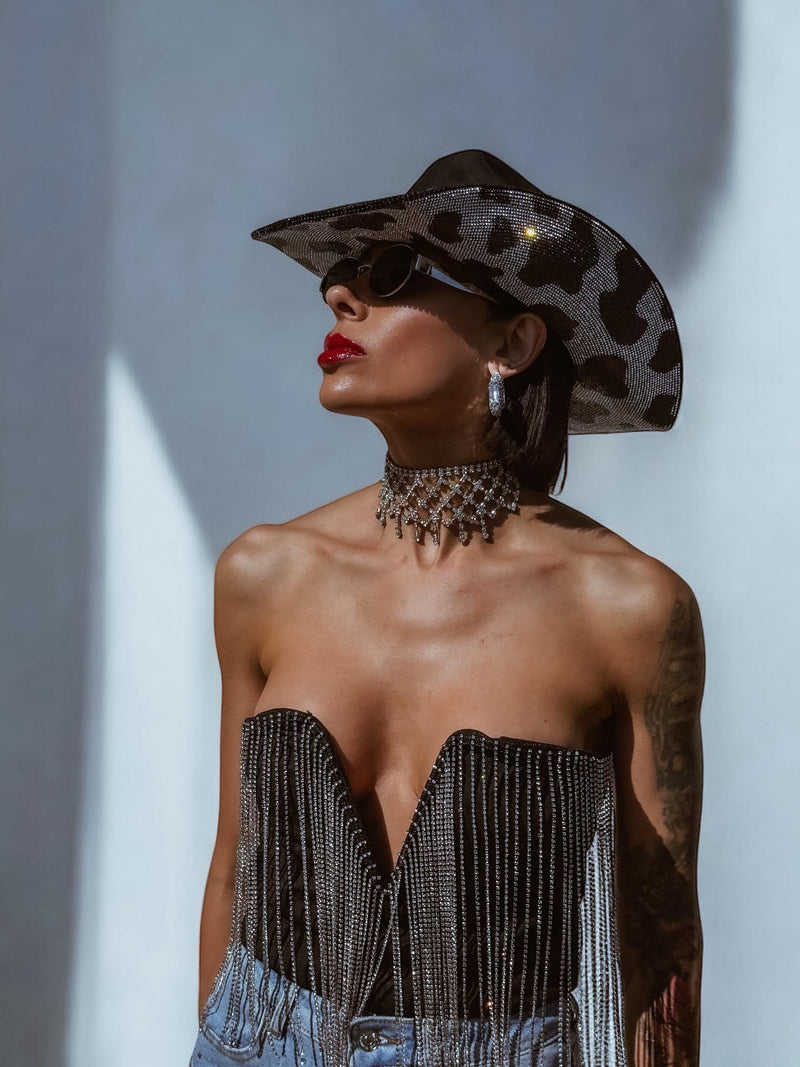 Black Rhinestone Cow Diamond Cowboy Hat, Western Glam Cowboy Hat,Diamond Embellished Festival Hat,Shiny Cowgirl Hat,Diamond Bachelorette Hat