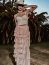 Nude Bridal Tulle Pants, Layered Tutu Pants, Fringe Festival Cowgirl Pants, Country Rave Western Hippie70 Costume Pants, Ruffle Pants