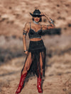 Black Faux Suede Fringe Western Shorts, Chaps Long Fringe Shorts, Festival Shorts, Country Western Cowgirl Outfit, Cowboy Fringe Shorts