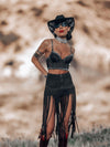 Silver Studded Western Bustier Top, Cowgirl Outfit Festival Top, Bachelorette Party Fit, Space Cowboy Costume Western Glam Top