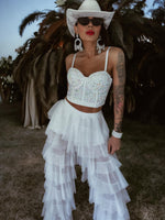 White Diamond Western Corset, White Cowgirl Bustier Top, Diamond Bachelorette Party Outfit, Space Cowboy Costume, White Bridal Top