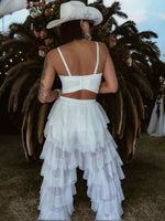 White Diamond Western Corset, White Cowgirl Bustier Top, Diamond Bachelorette Party Outfit, Space Cowboy Costume, White Bridal Top