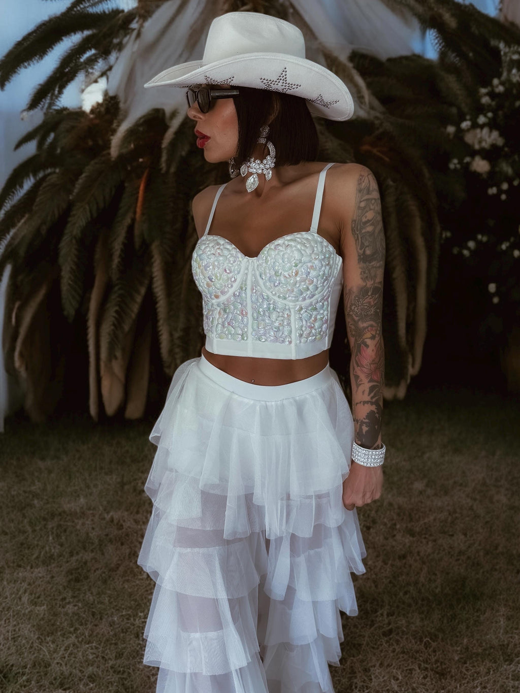White Diamond Western Corset, White Cowgirl Bustier Top, Diamond Bachelorette Party Outfit, Space Cowboy Costume, White Bridal Top