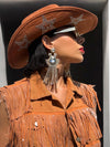 Brown Silver Star Studded Cowboy Hat, Western Glam Cowboy Hat, Silver Embellished Festival Hat, Bling Shiny Cowgirl Hat, Bachelorette Hat