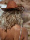 Brown Faux Suede Studded Cowboy Hat, Western Glam Cowboy Hat, Silver Embellished Festival Hat, Bling Shiny Cowgirl Hat, Bachelorette Hat