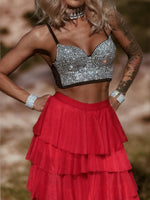 Rhinestone Embellished Western Top, Silver Cowgirl Outfit,Diamond Top Bachelorette Party Outfit Space Cowboy Costume Outfit Country Bride